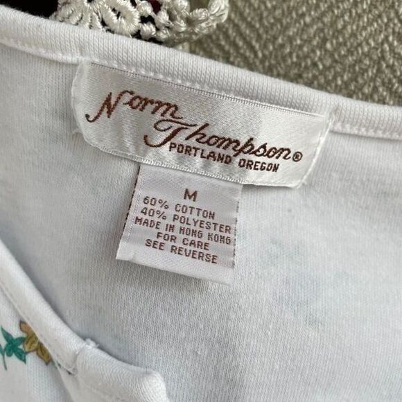 Vintage 80s Norm Thompson Long Sleeve Day Play Cottagecore Dress M - Picture 4 of 5